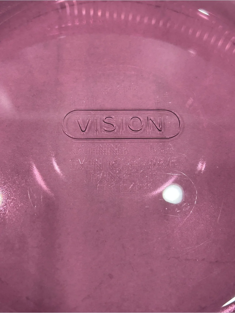 CorningWare Visions Cranberry Casserole Dish Distinct Ribbed Texture 1 Quart